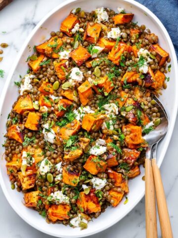 Healthy Lentil Sweet Potato Salad (High-Fiber and Protein) Recipe
