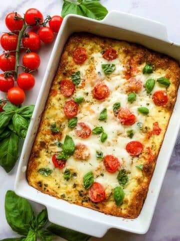 Caprese Hashbrown Breakfast Casserole Recipe