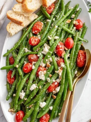 Green Bean Salad with Cherry Tomatoes, Feta, and Fresh Basil Recipe
