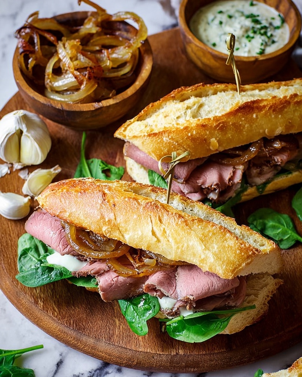 Prime Rib Sandwich with Roasted Garlic Horseradish Sauce