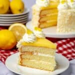 Lemon Curd Cake with Lemon Frosting and White Chocolate Shavings Recipe