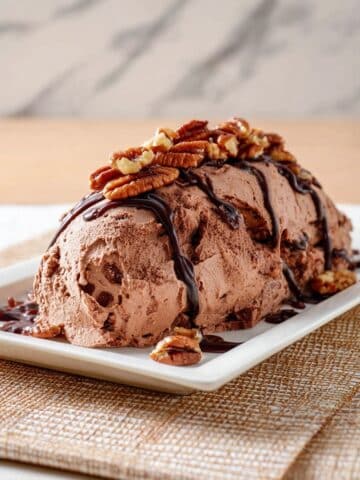 Chocolate Semifreddo with Honey Roasted Cashews and Chocolate Syrup Recipe