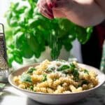 Easy Homemade Creamy Pesto Ricotta Pasta With Peas Recipe