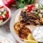 Grilled Mint and Coriander Chicken Open Wraps Recipe