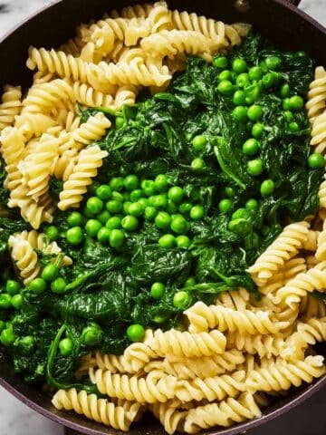 Stovetop Fusilli with Spinach, Peas & Gruyère Recipe