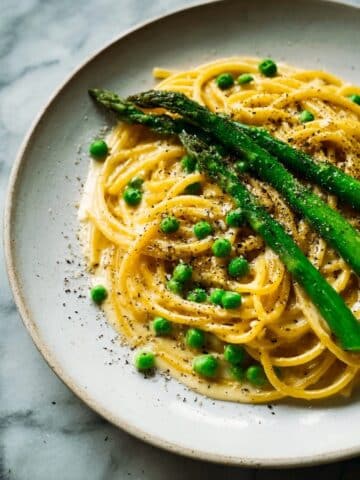 Cacio e Pepe with Asparagus & Peas Recipe