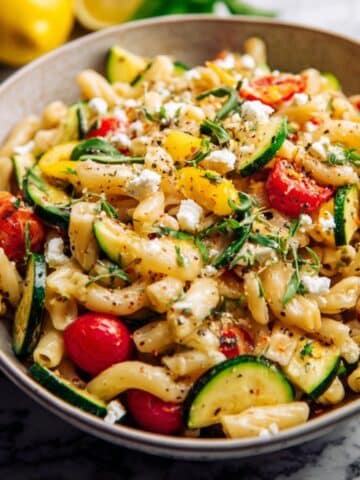Farro Pasta with Zucchini, Thyme & Ricotta Salata Recipe