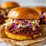 BBQ Pulled Chicken Sliders with Greek Yogurt Coleslaw Recipe