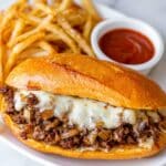 Creamy Garlic Butter Philly Cheesesteak Sandwiches Recipe