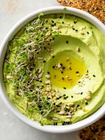 Creamy Avocado Hummus with Tahini and Sea Seeds Recipe