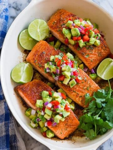Salmon with Fresh Avocado Salsa Recipe