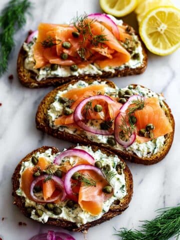 Smoked Salmon Toasts with Dill and Capers Recipe