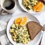 Scrambled Eggs with Spinach and Feta Recipe