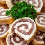 Horseradish Roast Beef Pinwheels Recipe