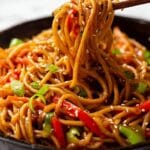 Lo Mein Noodles with Vegetables and Sesame Sauce Recipe