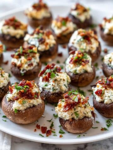 Stuffed Mushrooms with Bacon, Cream Cheese, and Parmesan Recipe