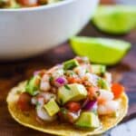 Fresh Shrimp Ceviche with Lime, Avocado, and Tomato Recipe