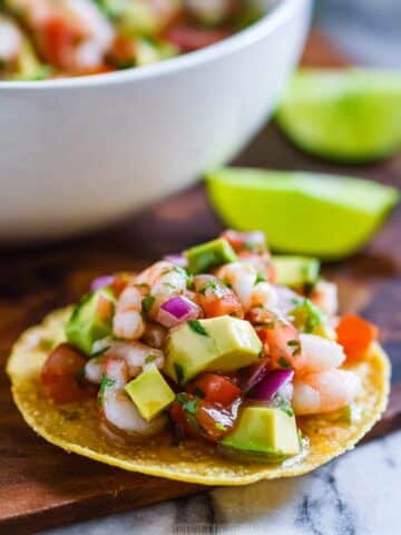 Fresh Shrimp Ceviche with Lime, Avocado, and Tomato Recipe