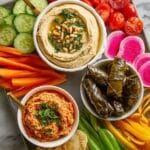 Hummus Board with Fresh Veggies and Tasty Garnishes Recipe