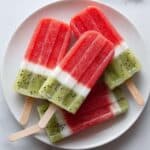 Watermelon and Kiwi Coconut Yogurt Popsicles Recipe