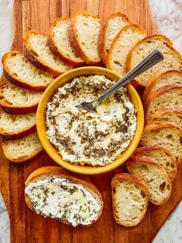 Baked Goat Cheese with Italian Seasoning and French Bread Recipe