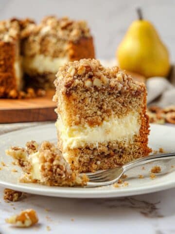 Pear and Walnut Cream Cheese Coffee Cake Recipe