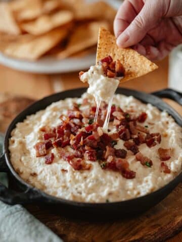 Cheesy Refried Bean Dip with Jalapeño & Bacon Recipe