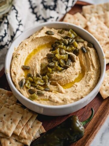 Spicy Roasted Green Chile Hummus Recipe