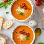 Creamy Roasted Garlic and Tomato Soup with Basil Recipe