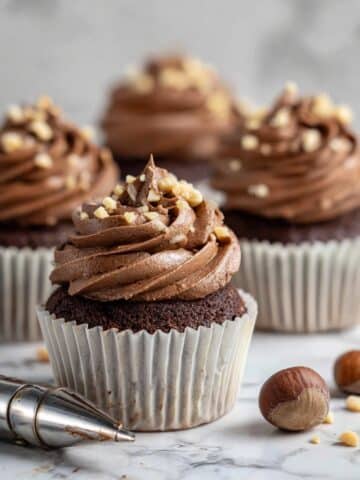 Nutella-Filled Chocolate Cupcakes with Rich Nutella Frosting Recipe