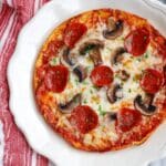 Cheesy Pizza Dip with Crispy Garlic Baguette Recipe