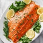 Baked King Salmon with Honey Lemon Butter Recipe