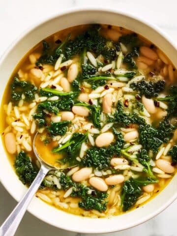 Spicy Kale, White Bean, and Orzo Soup Recipe