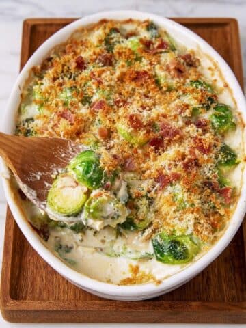 Bacon and Cheddar Brussels Sprouts Casserole Recipe