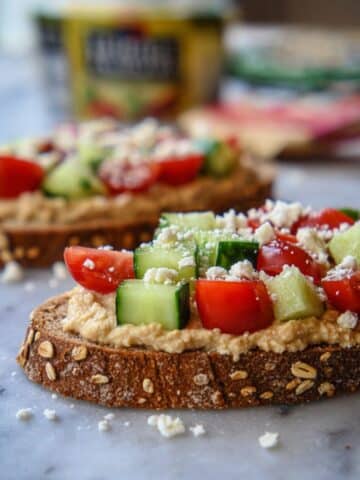 Greek-Inspired Hummus Toast Recipe