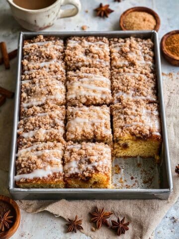 Classic Coffee Cake with Streusel Topping and Vanilla Glaze Recipe