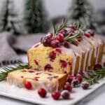Eggnog Bread with Cranberries and Vanilla Glaze Recipe