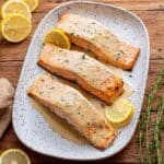 Lemon Garlic Salmon with Creamy Parmesan Lemon Sauce Recipe