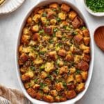 Cornbread Stuffing with Sausage, Herbs, and Optional Pecans Recipe