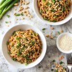Sesame Noodles with Peanut Sauce and Toppings Recipe