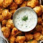 Crispy Air Fryer Cauliflower Bites with Herbed Buttermilk Ranch Dressing Recipe