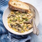 Butter Bean and Mushroom Stew with White Wine and Cream Recipe