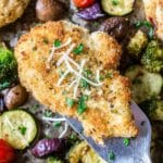 Baked Chicken Cutlets with Roasted Veggies Recipe