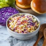Healthy Greek Yogurt Coleslaw with Napa and Red Cabbage Recipe