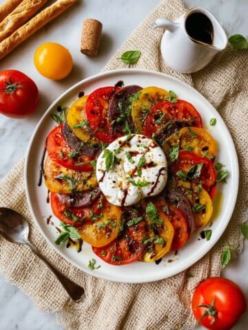 Burrata Caprese with Honey Balsamic Glaze Recipe