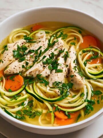 Healthy Golden Chicken Zoodle Soup Recipe
