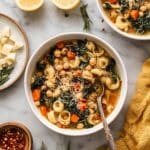 Lemony Chickpea Soup with Parmesan & Pasta Recipe