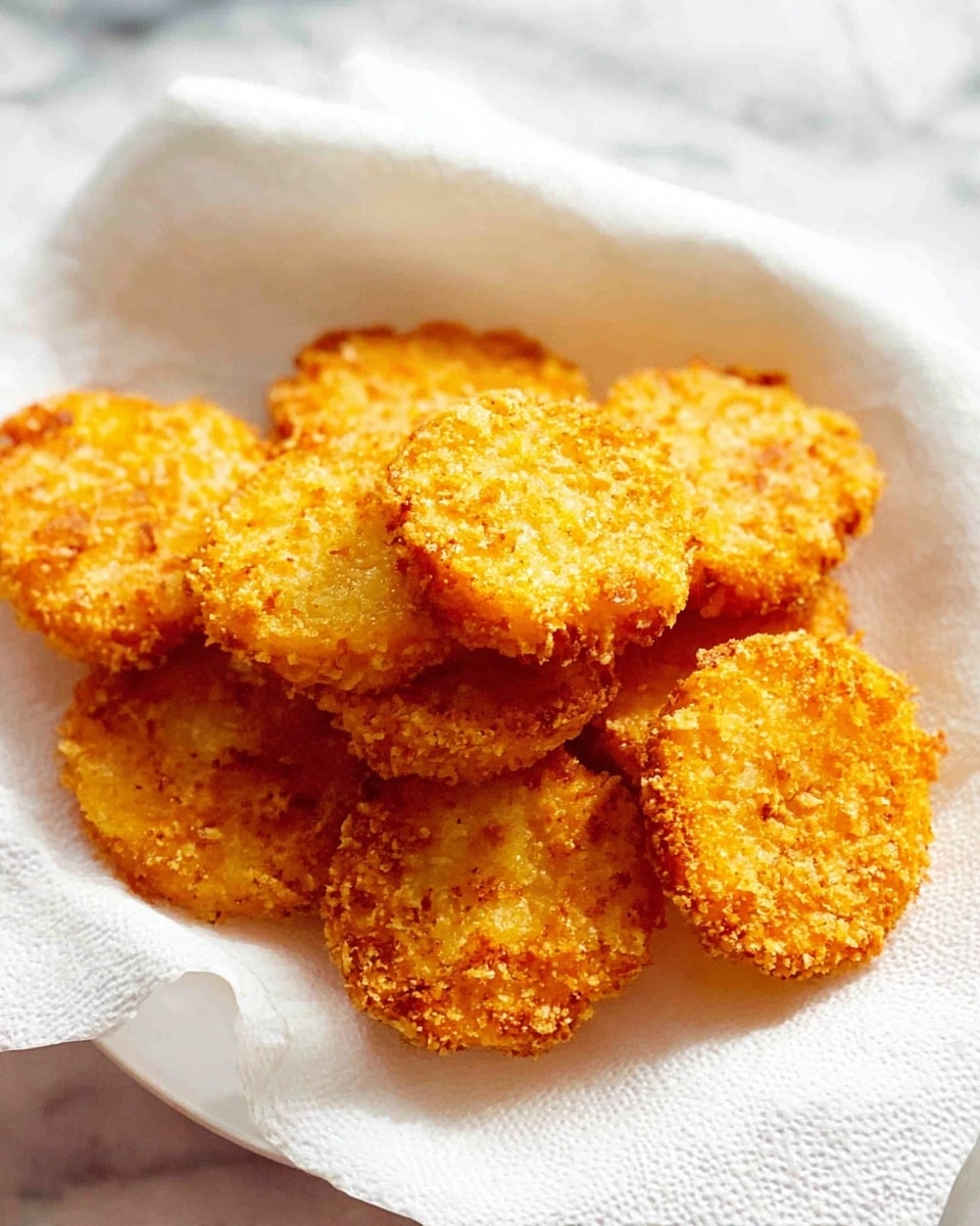 A white plate holds a pile of round, golden-brown fried snacks with a crunchy, crumbly texture. Each piece is thin and crispy, showing a rough surface with small breaded bits stuck to it. The snacks are stacked unevenly, with some overlapping others, and sit on a white paper towel that soaks up oil. The background has a white marbled texture with soft lighting that highlights the warm color of the fried pieces photo taken with an iphone --ar 4:5 --v 7