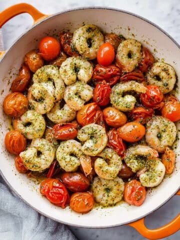 Pesto Shrimp with Cherry Tomatoes Recipe