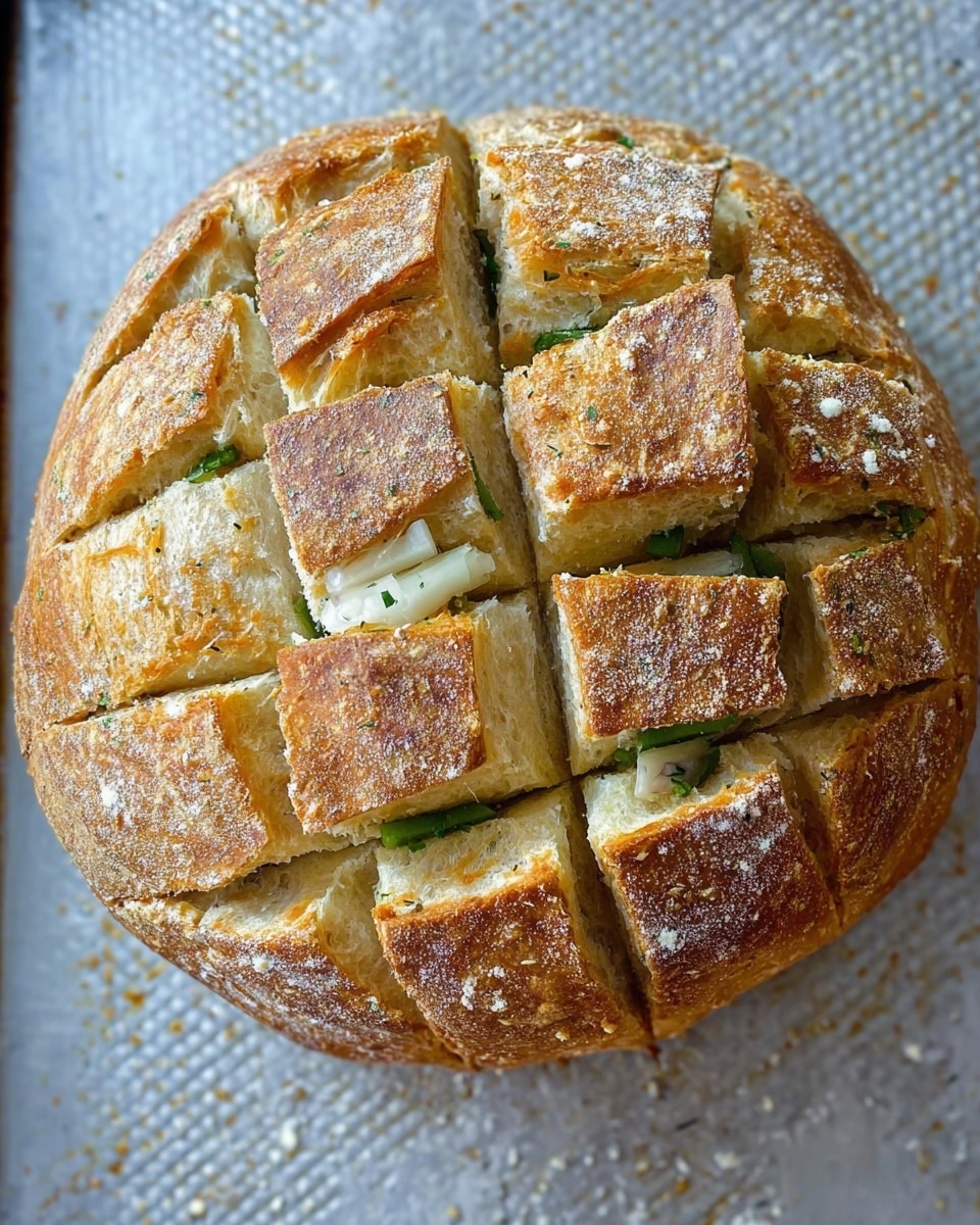 The image shows a variety of ingredients arranged on a white marbled surface. At the center, there is a large, light brown loaf of bread with a slightly cracked crust. Below the bread is a block of crumbled white queso fresco cheese in green packaging, with a stick of butter placed on top of it in red and blue packaging. To the right of the cheese is a bag of shredded white mozzarella cheese in blue and green plastic packaging. In front of the bread and cheeses, there is a small glass jar with a green and purple label containing minced garlic. Next to the jar are two red tomatoes and a small white bowl filled with crumbled bacon bits. Above the loaf, green onions with long white and green stalks are placed horizontally. A bottle of mayonnaise with a blue and yellow label is visible on the left side of the image. photo taken with an iphone --ar 4:5 --v 7